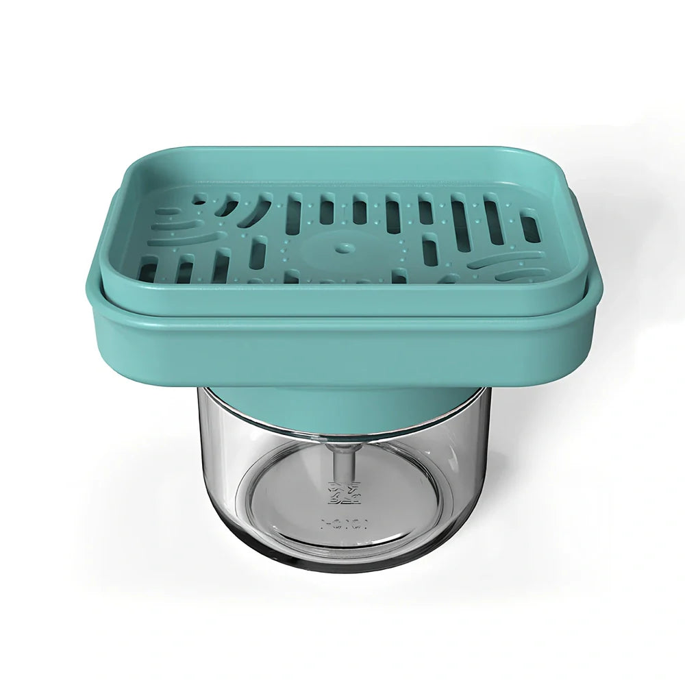 Automatic liquid dispenser with press mechanism in PP soda glass, 15ml portion control