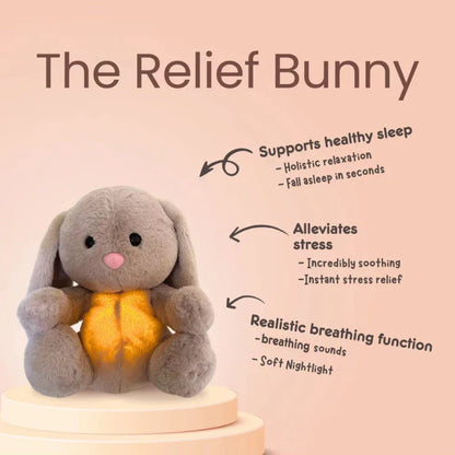 Soothing Breathing Bunny Plush Toy with Calming Lights, Sounds, and Rhythmic Motion to Comfort and Relax Newborns