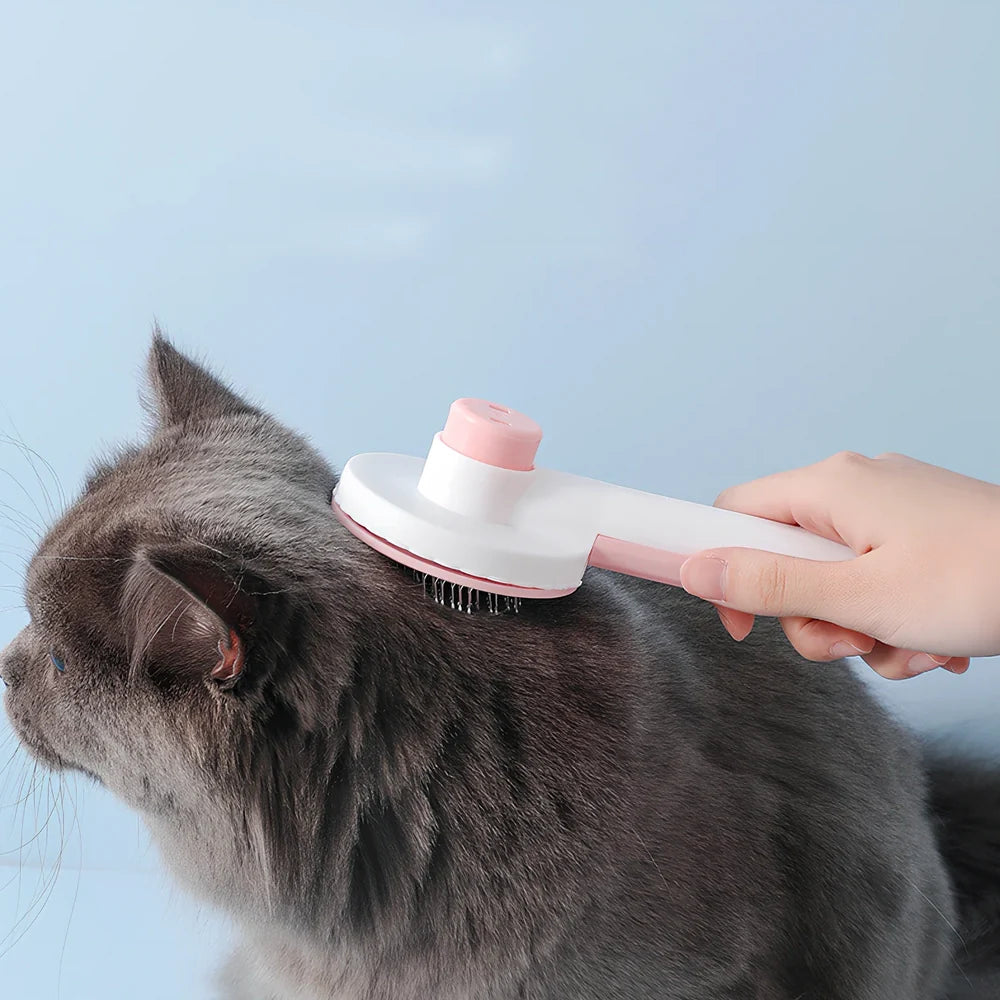 Floating hair cat self-cleaning needle comb in multiple colours removing loose fur