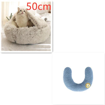 Cozy pet bed with plush and warm fabric for cats and dogs