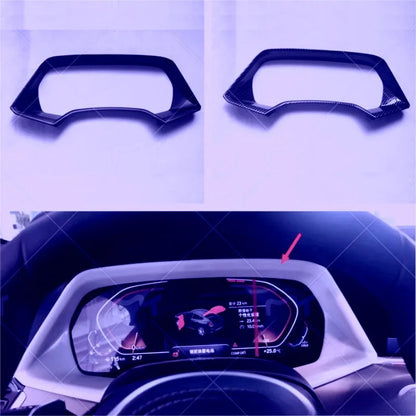 BMW X5 dashboard decorative frame in carbon fibre or peach wood finish for 2022 X5L model.