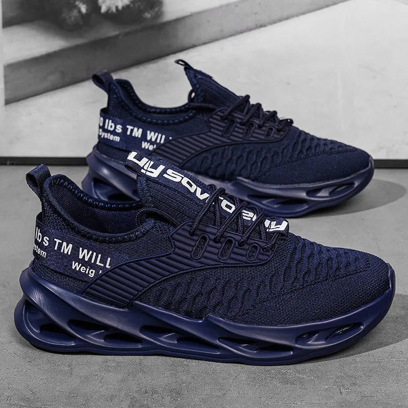 Women's FlyKnit casual trainers with mesh upper in various solid colours