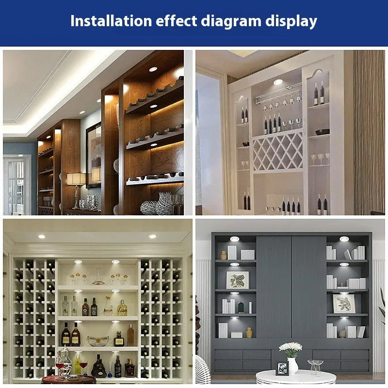 LED Mini Spotlight Embedded Concealed Downlight 1W 3W Aluminium 220V 3000K 4000K 6000K Tri-Colour Dimmable for Cabinets Shelves Display Cases in Elegant White or YaHei Black