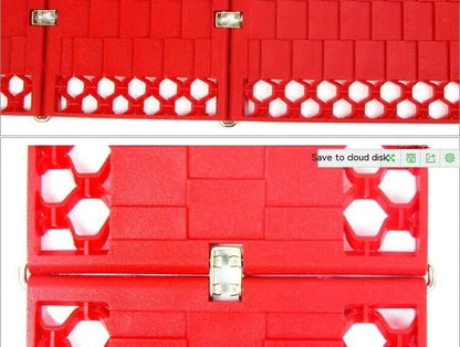 Pair of orange folding anti-slip car rescue boards for snow and mud recovery