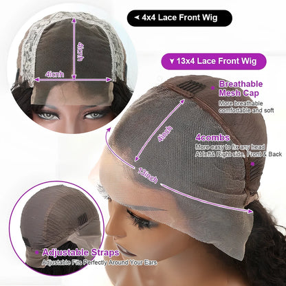 13x4 transparent lace front human hair wig with Brazilian straight texture showing natural hairline