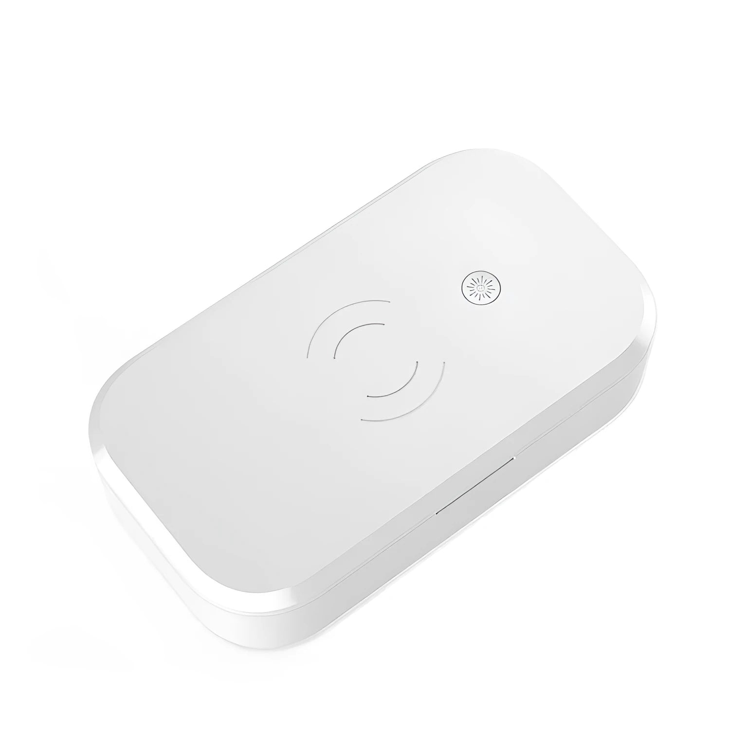 Ultraviolet disinfection box in white colour, sanitising nail art tools and mobile phone with wireless charging, 380g weight