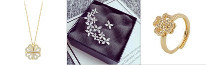 Elegant four-leaf clover necklace with magnetic and detachable design for versatile styling
