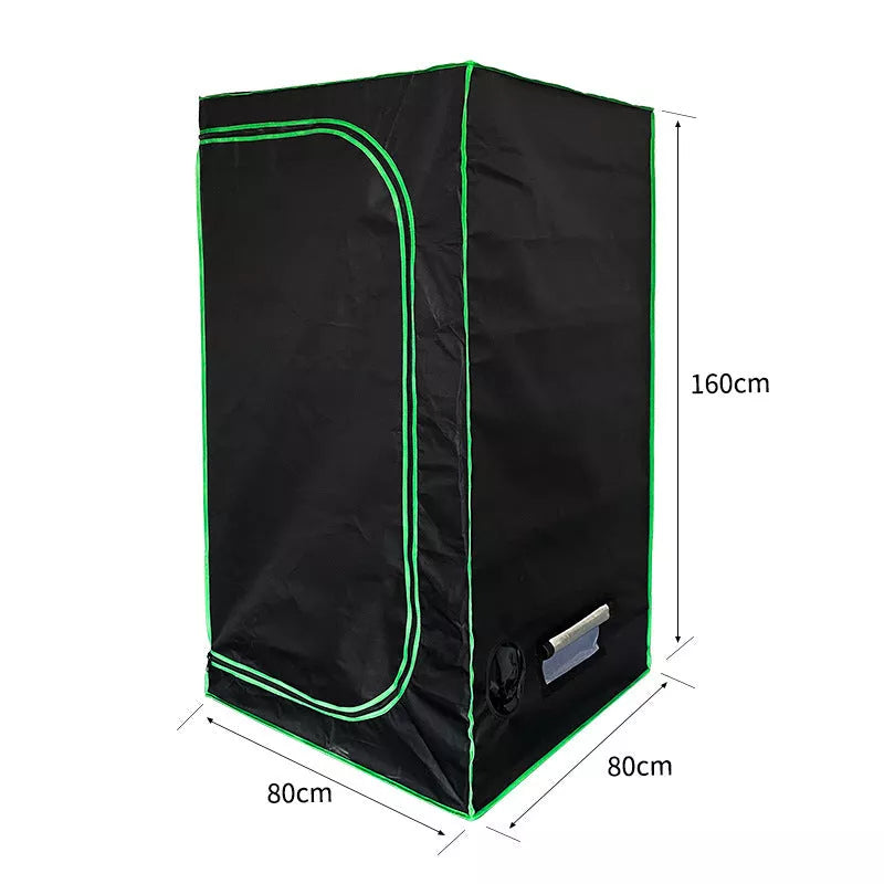 600D Plant Growing Greenhouse Tent with green edging, dimensions 80X80X160CM