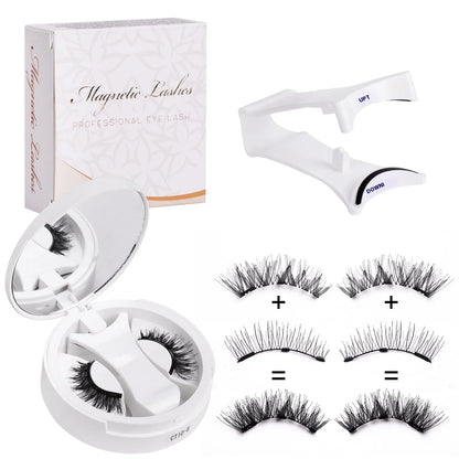 Magnetic false eyelashes with integrated soap holder compartment, portable cosmetic organiser