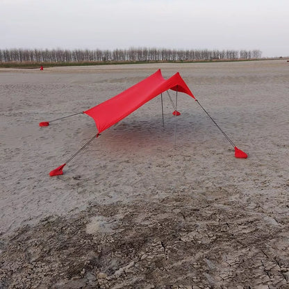 Outdoor Beach Leica Canopy Camping Tent in blue, red, green, and sky blue colors