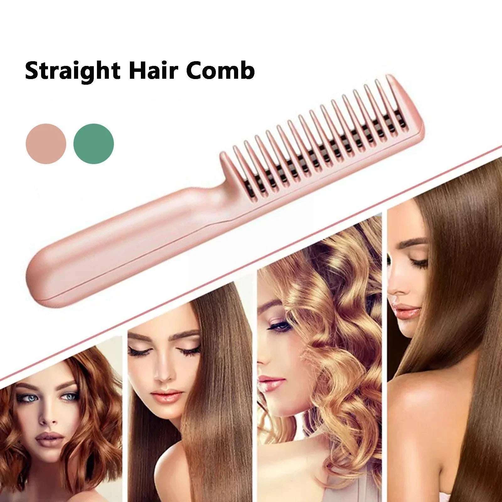 Wireless hair straightening comb with integrated styling features for salon-quality results at home