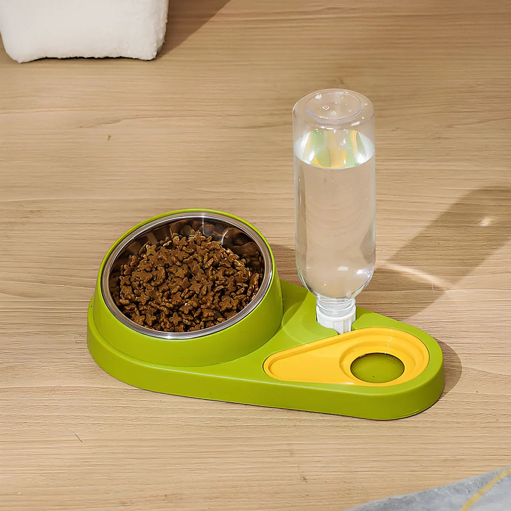 Automatic cat water fountain bowl in blue, gray, green, or white with 1.5L capacity and filtration system