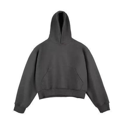 Chinese cotton composite silver fox velvet hooded sweater in street fashion style with a removable hood.
