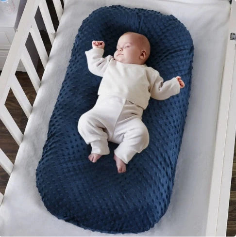 Newborn Baby Nap Bed in blue and yellow with bionic design