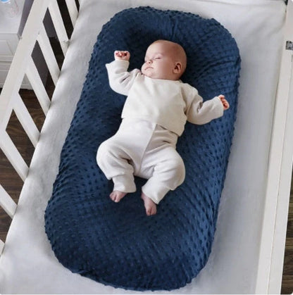 Newborn Baby Nap Bed in blue and yellow with bionic design