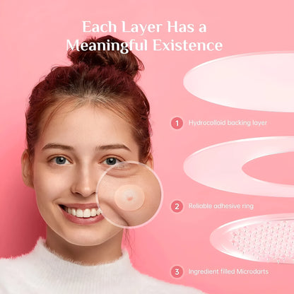 9 hydrocolloid acne patches for pimple desalting treatment in clear packaging
