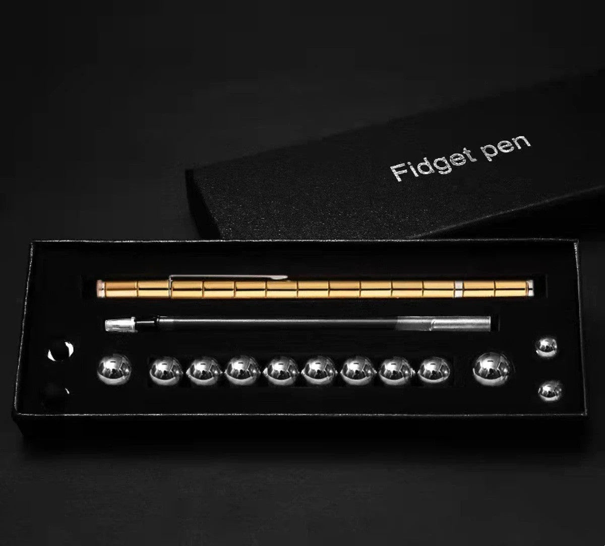 A magnetic modular pen with customizable components and accessories for stress relief, focus, and creativity