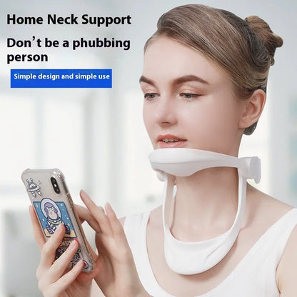 White PP material neck brace showing forward support design for cervical spine alignment