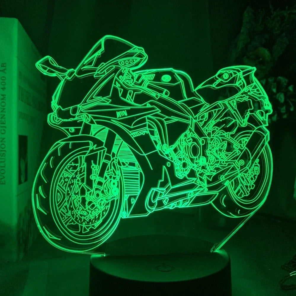 Custom 3D airplane hologram night light with optical acrylic panel and ABS base showing colour-changing illumination