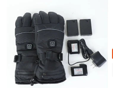 Premium electric heating gloves with three temperature settings, made with high-quality velvet and PU leather for superior warmth and grip.