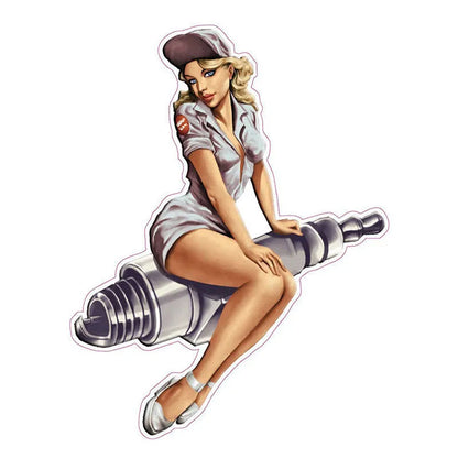 Anime girl waterproof PVC car sticker 13x10cm with sexy beauty bumper design for car body