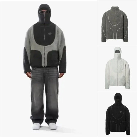 Stylish and Cozy Men's Hooded Patchwork Jacket in Various Colors and Sizes