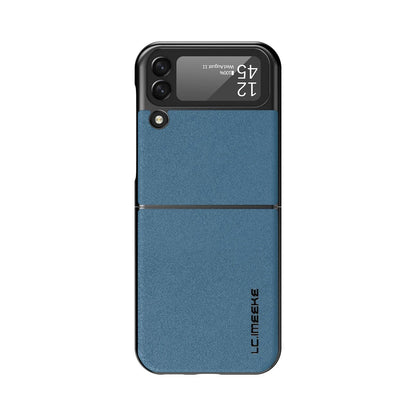 Samsung Galaxy Z Flip3 leather phone case with frosted finish in multiple colors