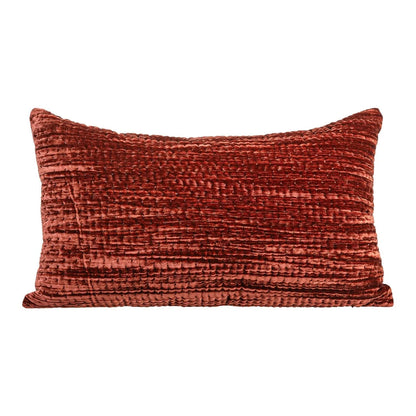 Antique style quilted cushion pillow with mercerised velvet embossing in green, red, mocha, or orange colours
