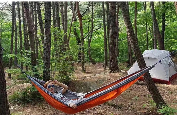 Comfortable and durable camping hammock in various colors, perfect for outdoor adventures and relaxation
