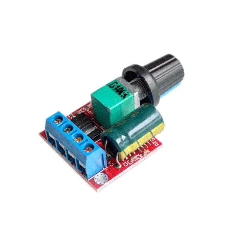 PWM DC motor governor with adjustment knob, measuring 30mm long by 26mm wide by 14mm high