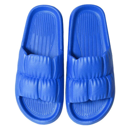Comfortable and stylish women's bathroom slides in various vibrant colors and patterns