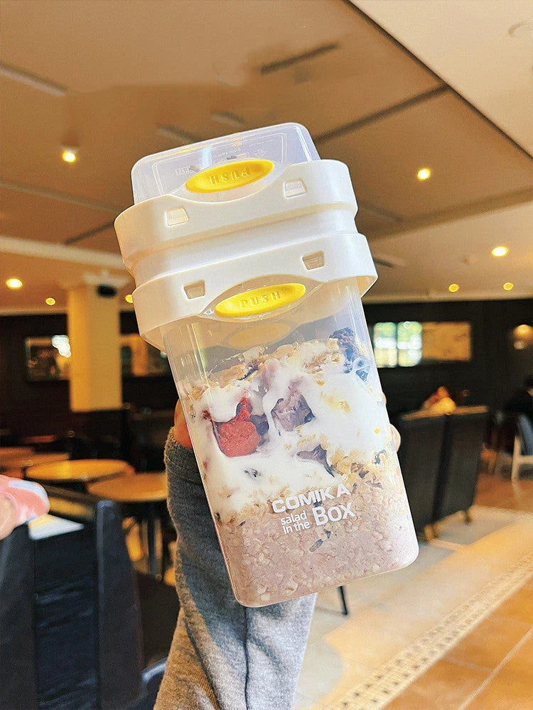 Versatile Meal Prep Container with Dual Compartments for Portable Lunch Box
