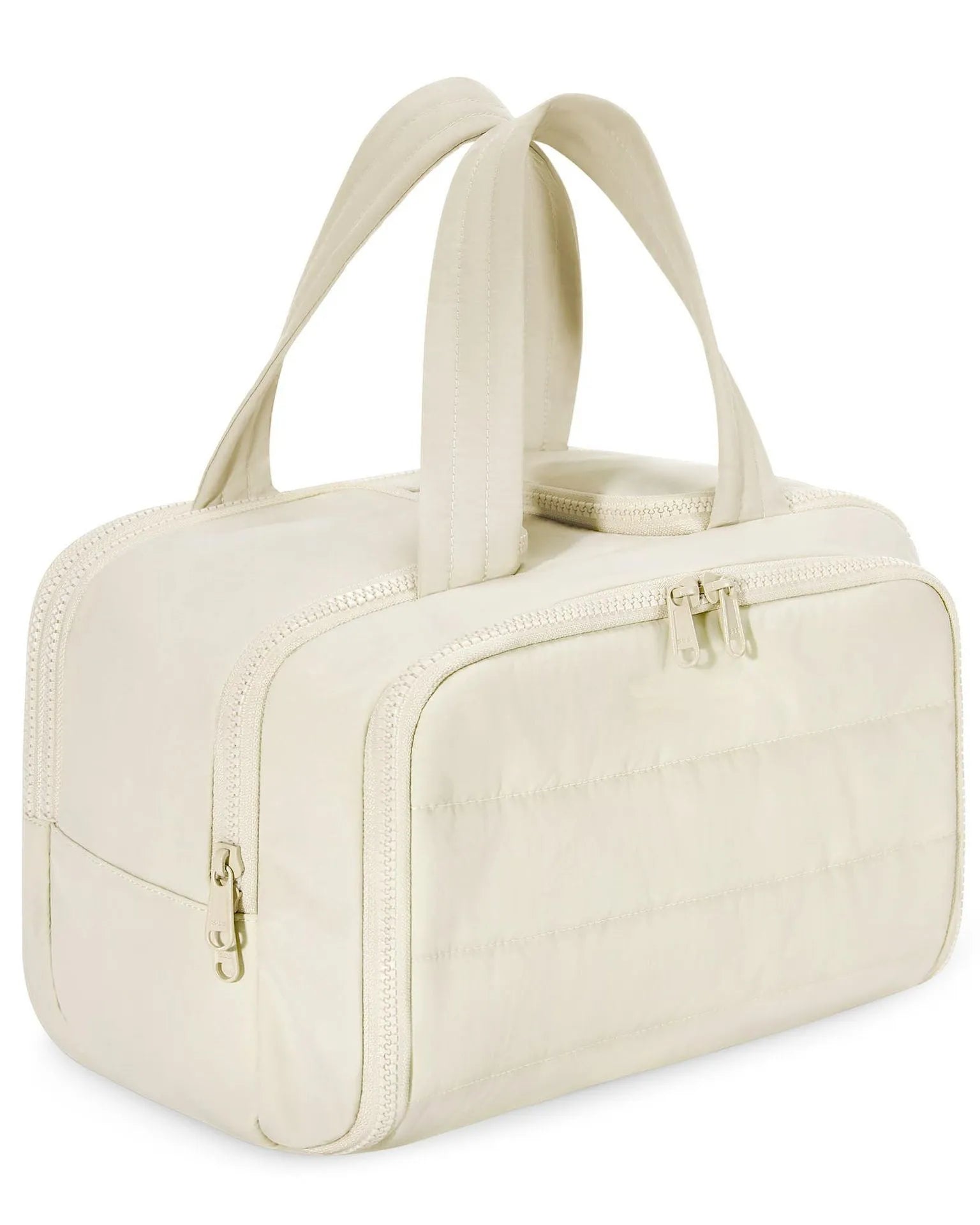 Travel toiletry bag with wide-open design showing 29.97cm length, available in six colours including black and pink