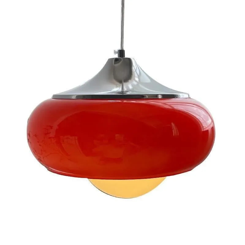 Bauhaus three headed egg tart pendant light with milk white glass shades