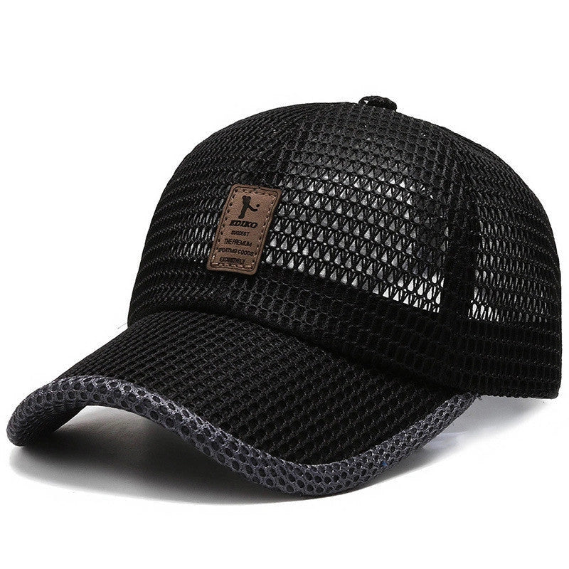 Men's quick-dry mesh baseball cap for summer outdoor sports in multiple colors
