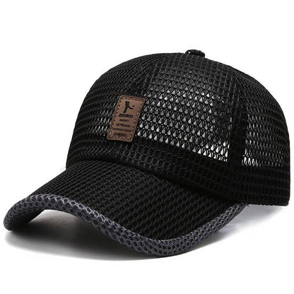 Men's quick-dry mesh baseball cap for summer outdoor sports in multiple colors