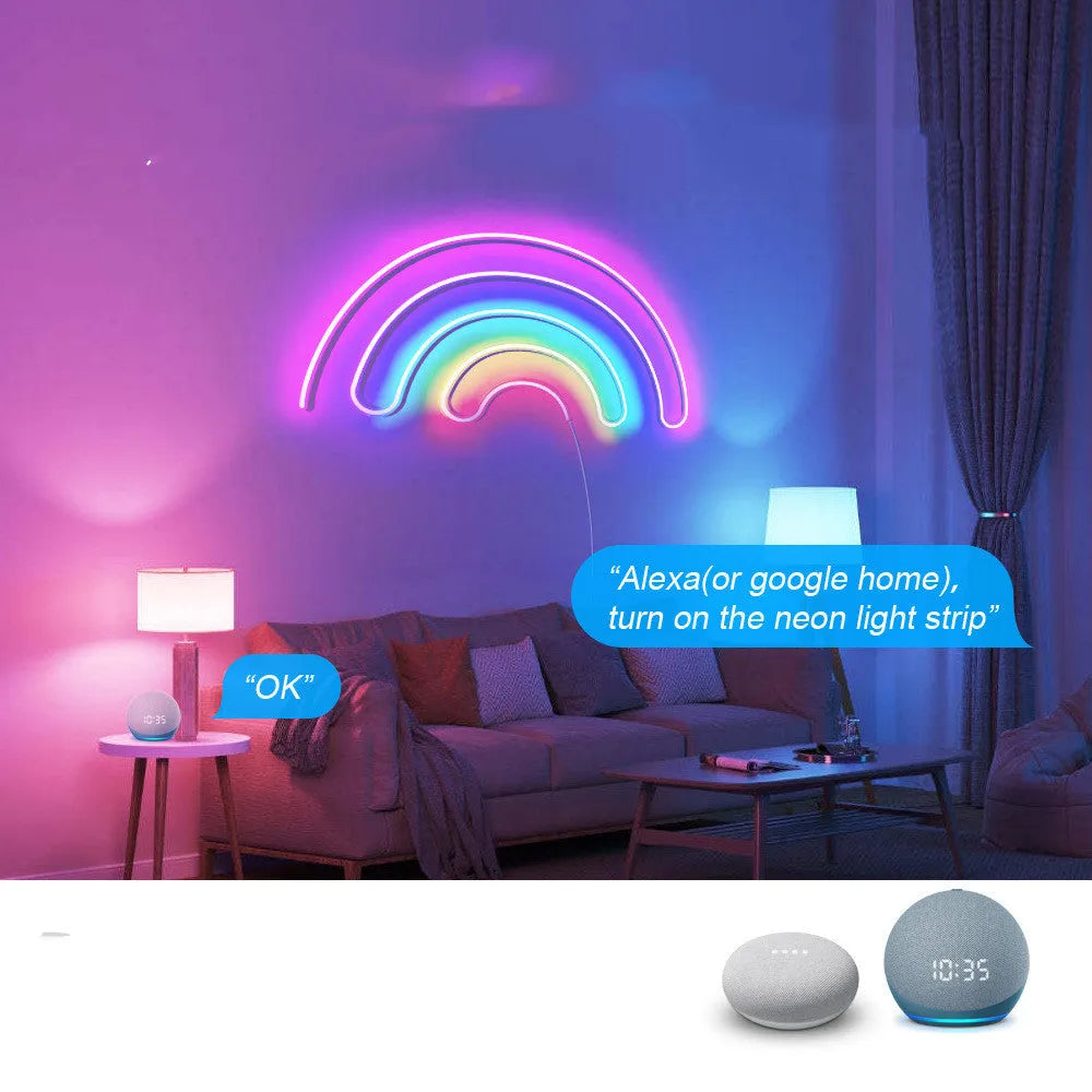 Graffiti Smart WiFi LED Neon Bar strip light in 3m or 5m length, 144W, IP68 waterproof, with remote control and power cord.
