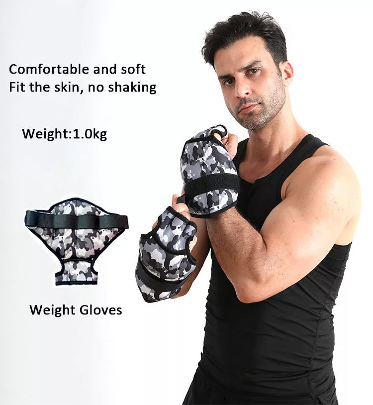 Adjustable weight training suit in camouflage colors for full body fitness