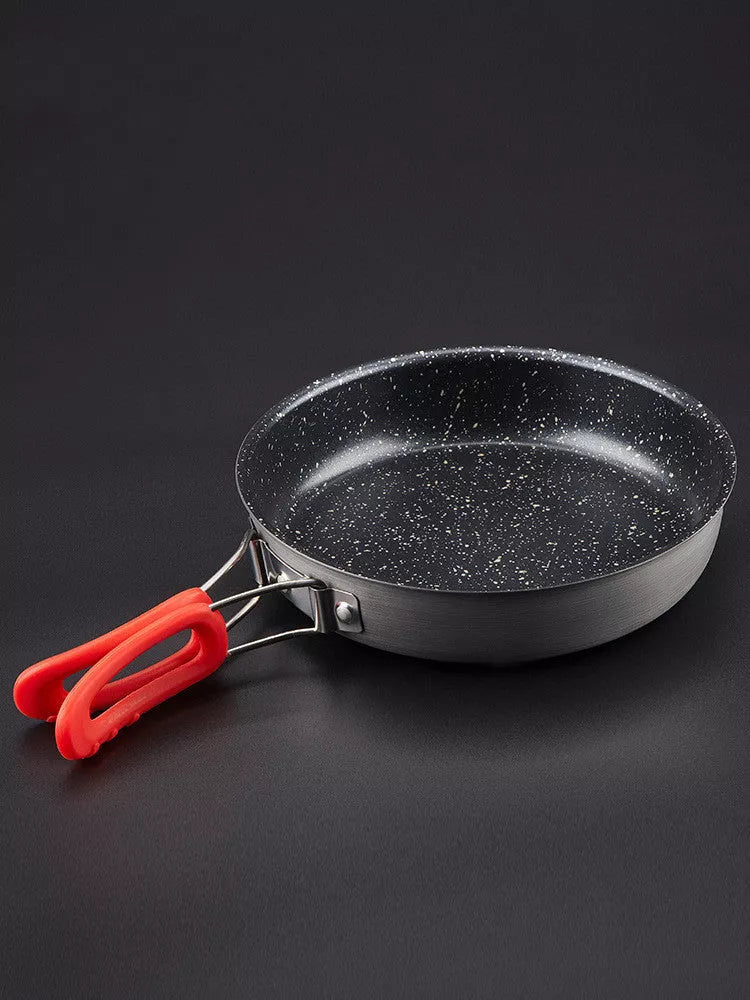 Alocs Medical Stone Color Non-stick Folding Pan for compact cooking