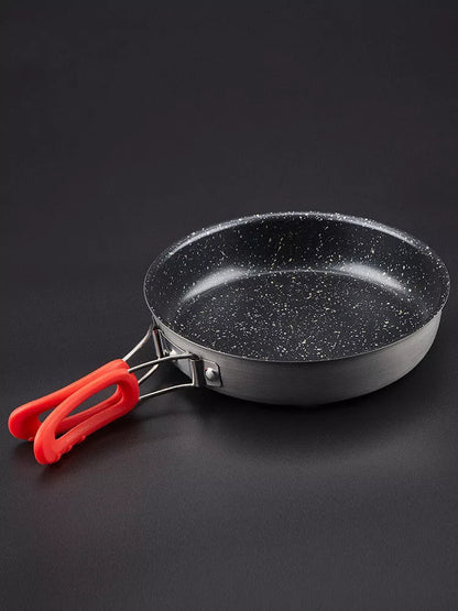 Alocs Medical Stone Color Non-stick Folding Pan for compact cooking