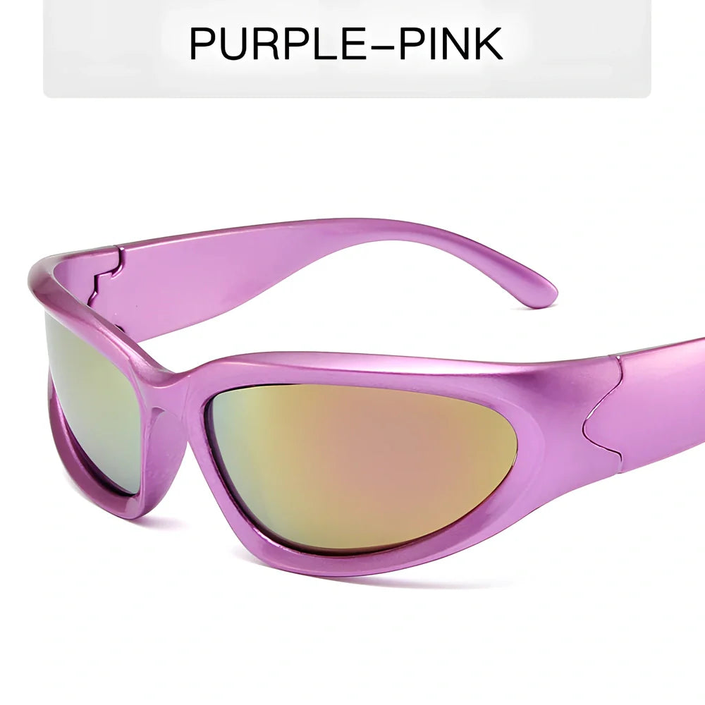 Personalised steam punk full frame cycling sunglasses in sand black grey chip style with mercury lenses for glare reduction