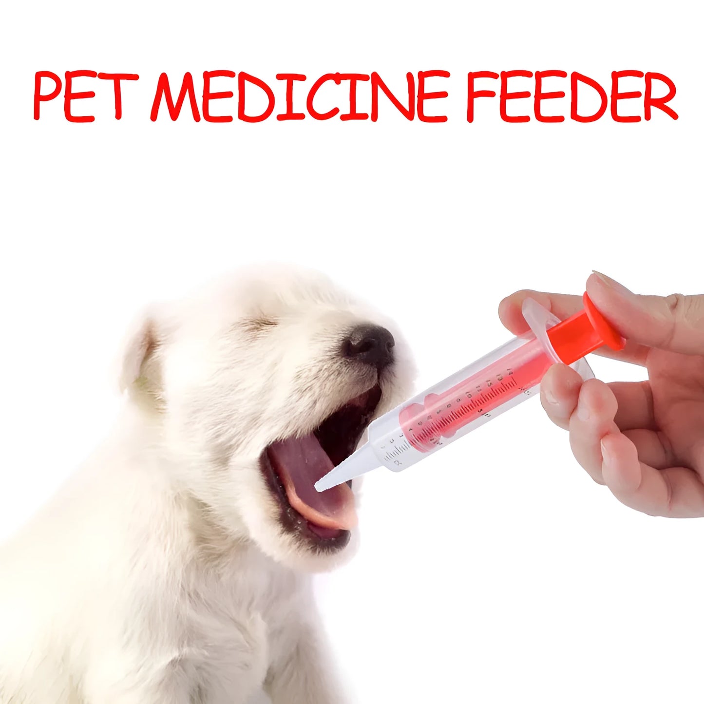 Two silicone pet pill shooters with soft tips for cat and dog medication.