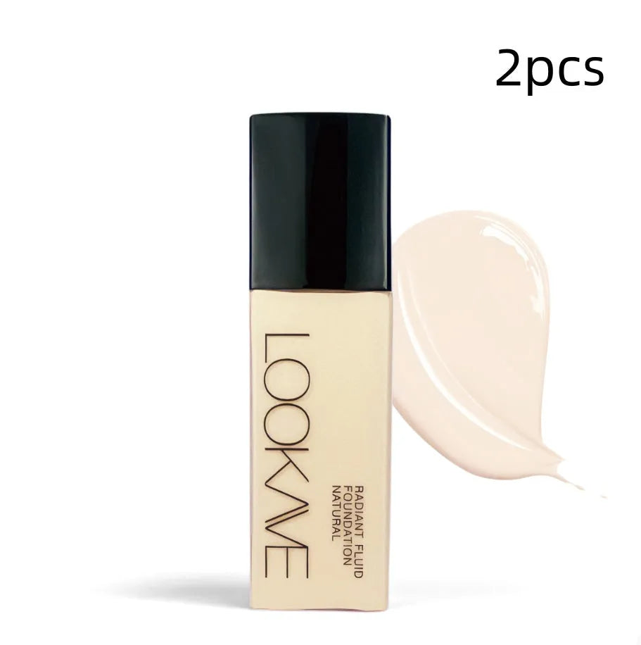 LOOKAVE Matte Liquid Foundation bottle, 21g net content, shown in ivory white shade.