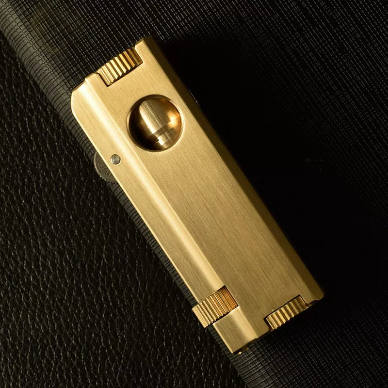 Vintage brass heavy duty trench lighter with kerosene fuel