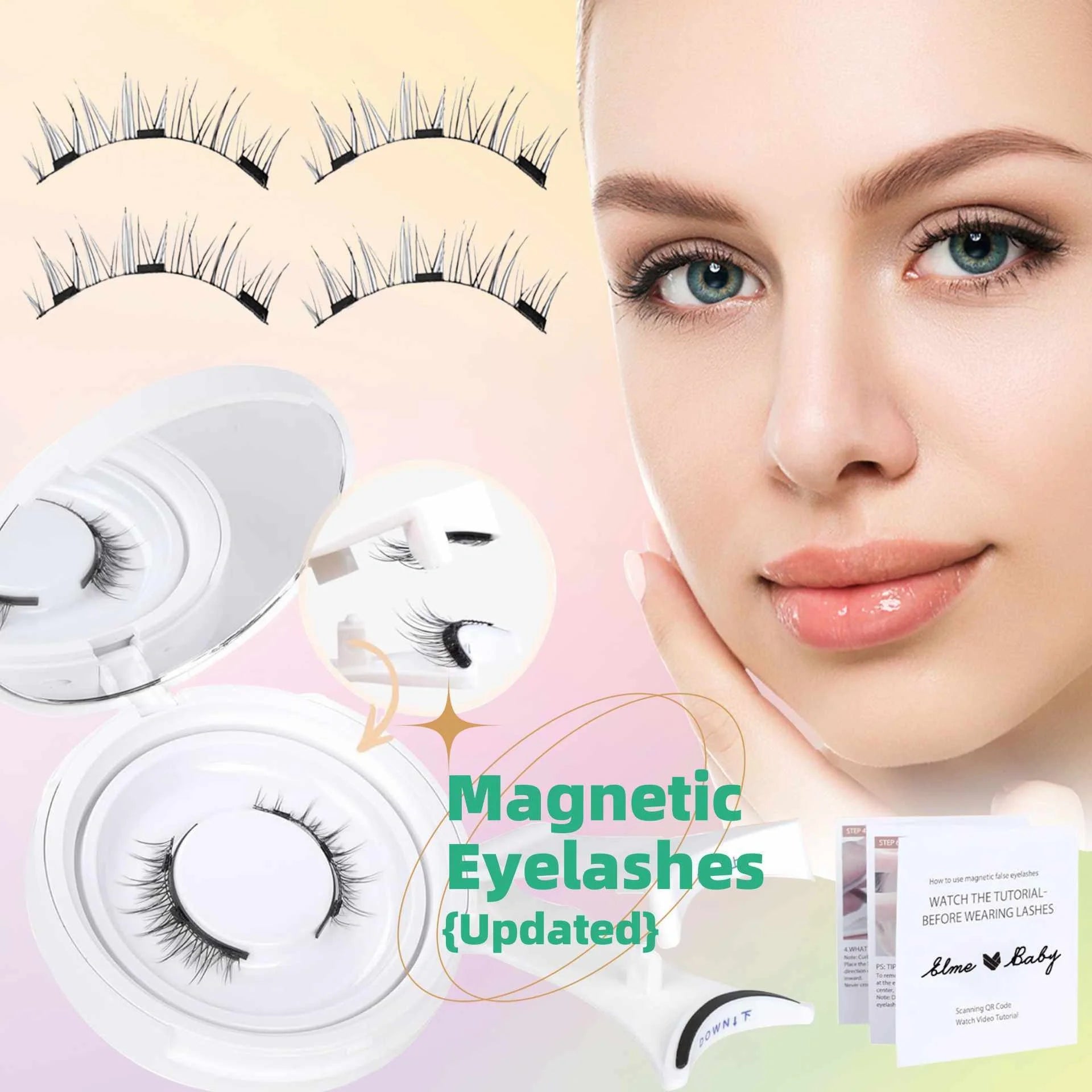 Magnetic suction false eyelashes in mink hair for a natural, easy-to-wear look