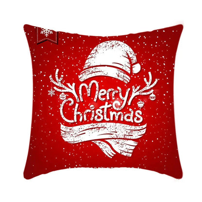 Elk Santa Claus plush cushion cover for festive holiday decor