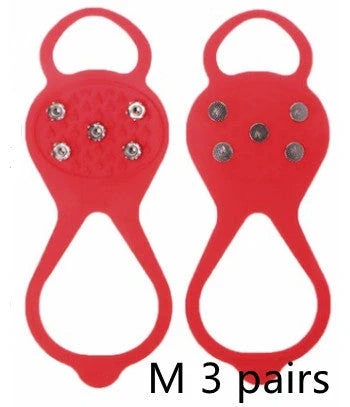 Silicone Non-Slip Shoe Grips for ice and snow safety in multiple colors