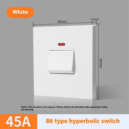 25A and 45A 3P high-power socket switches in gold, grey, or white for curved rack electrical panels