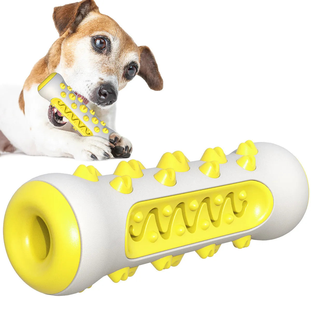15cm natural rubber dog dental chew toy in four colours for plaque removal