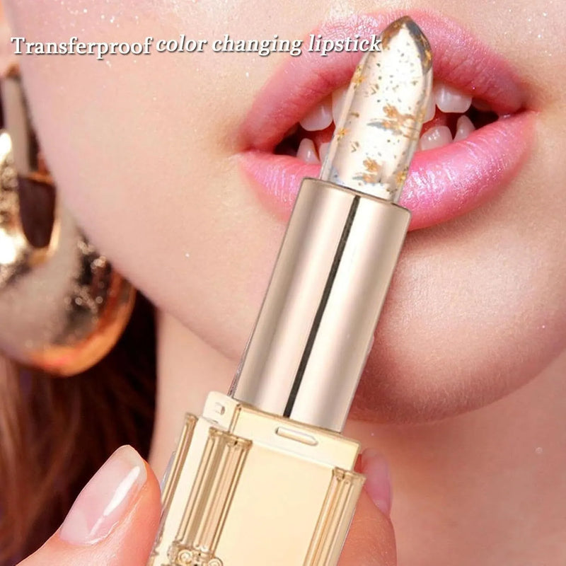 Temperature change lip balm with transparent colour change effect, 3.5g moisturising lipstick for anti-chapping and fading lip lines, Gilding Temperature Change Lip Balm with 3-year shelf life, single piece included